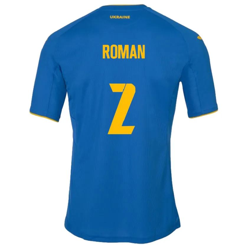 Danxen Herren Ukraine Vitaliy Roman #2 Blau Auswärtstrikot Trikot 24-26 T-Shirt