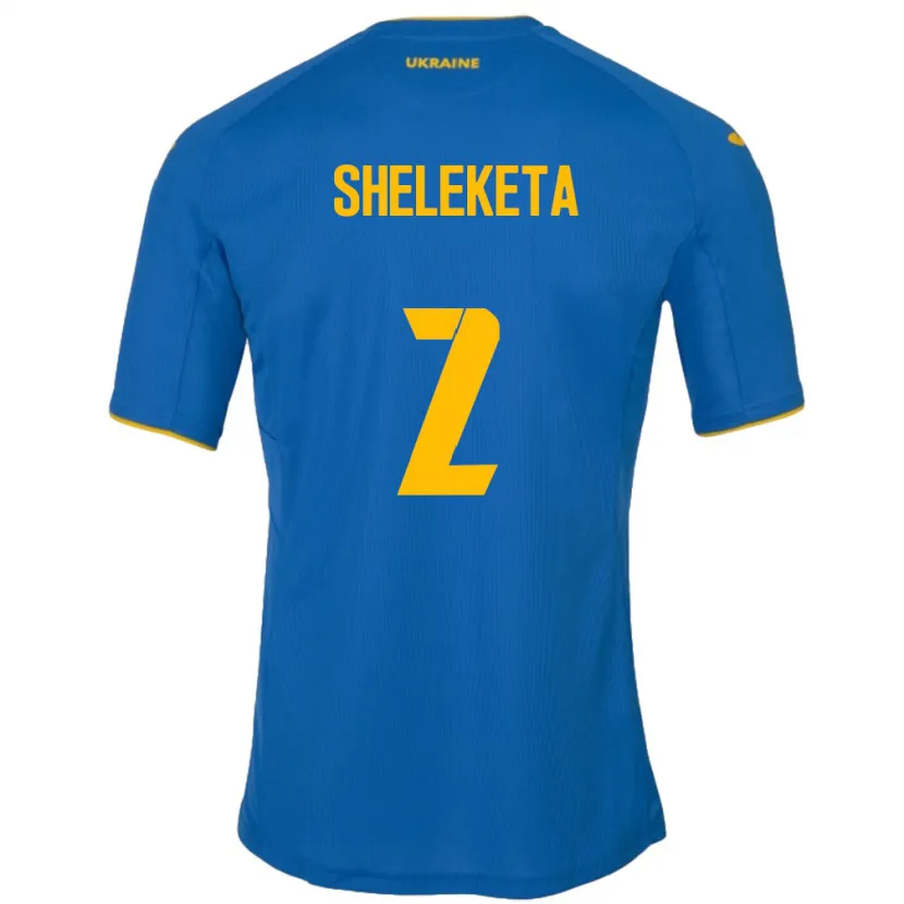 Danxen Herren Ukraine Mykyta Sheleketa #2 Blau Auswärtstrikot Trikot 24-26 T-Shirt