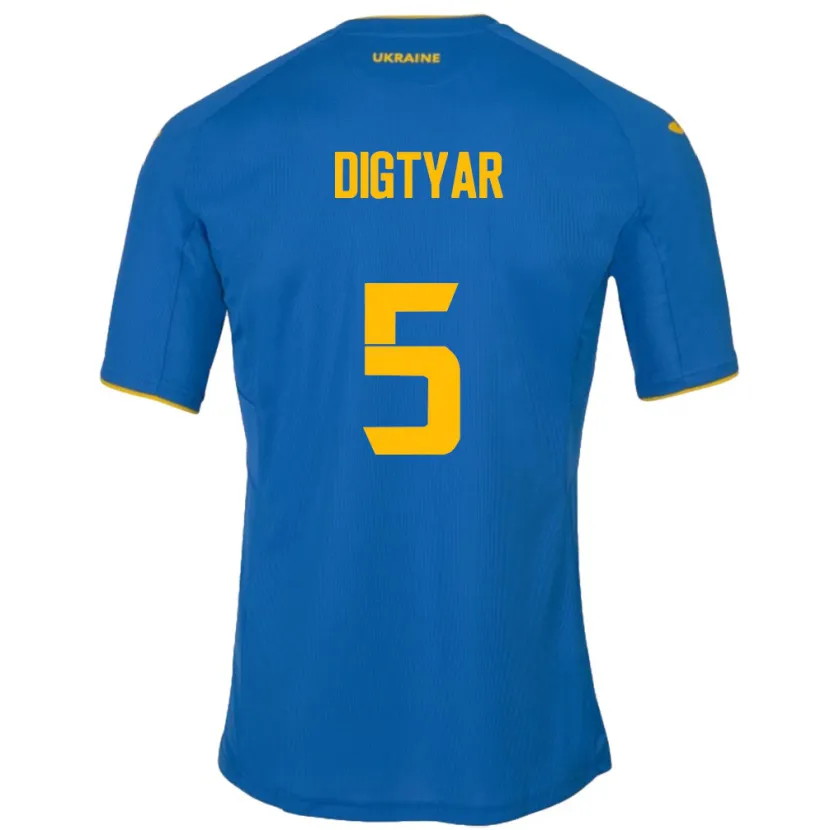 Danxen Herren Ukraine Kyrylo Digtyar #5 Blau Auswärtstrikot Trikot 24-26 T-Shirt