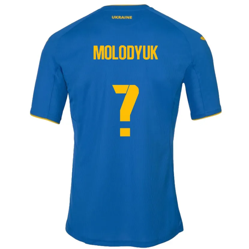 Danxen Herren Ukraine Yelyzaveta Molodyuk #0 Blau Auswärtstrikot Trikot 24-26 T-Shirt
