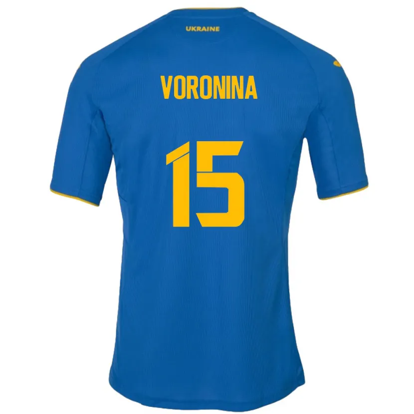 Danxen Herren Ukraine Anastasiya Voronina #15 Blau Auswärtstrikot Trikot 24-26 T-Shirt