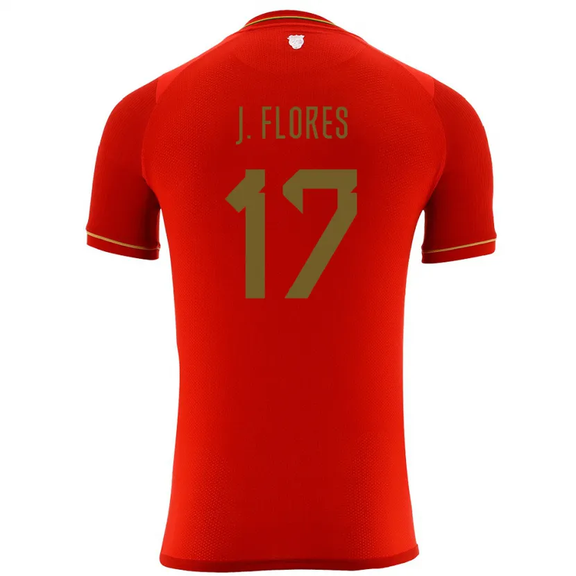 Danxen Herren Bolivien José Flores #17 Rot Auswärtstrikot Trikot 24-26 T-Shirt