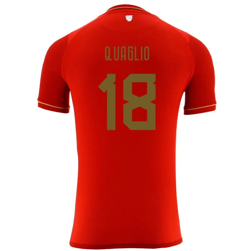 Danxen Herren Bolivien Fabricio Quaglio #18 Rot Auswärtstrikot Trikot 24-26 T-Shirt