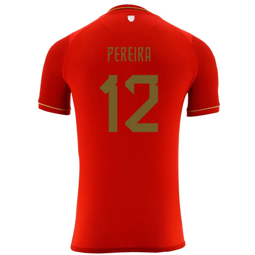 Danxen Herren Bolivien Fabián Pereira #12 Rot Auswärtstrikot Trikot 24-26 T-Shirt