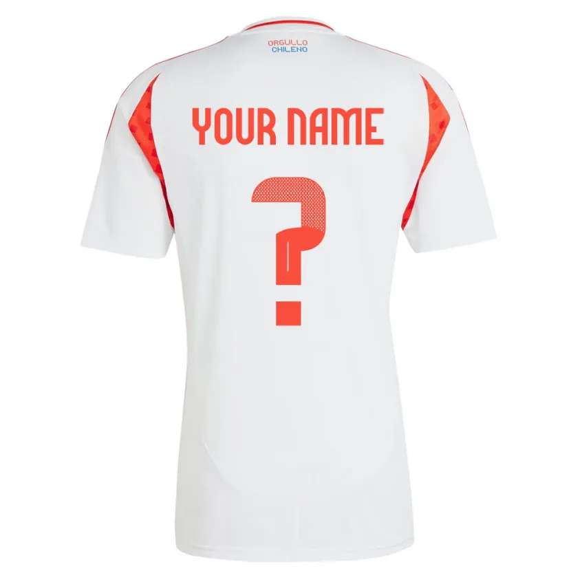 Danxen Herren Chile Ihren Namen #0 Weiß Auswärtstrikot Trikot 24-26 T-Shirt
