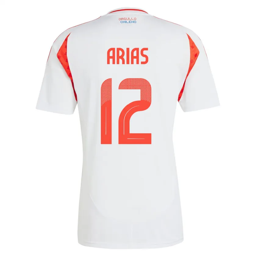 Danxen Herren Chile Gabriel Arias #12 Weiß Auswärtstrikot Trikot 24-26 T-Shirt