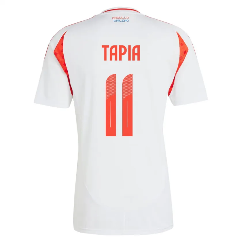Danxen Herren Chile Gonzalo Tapia #11 Weiß Auswärtstrikot Trikot 24-26 T-Shirt
