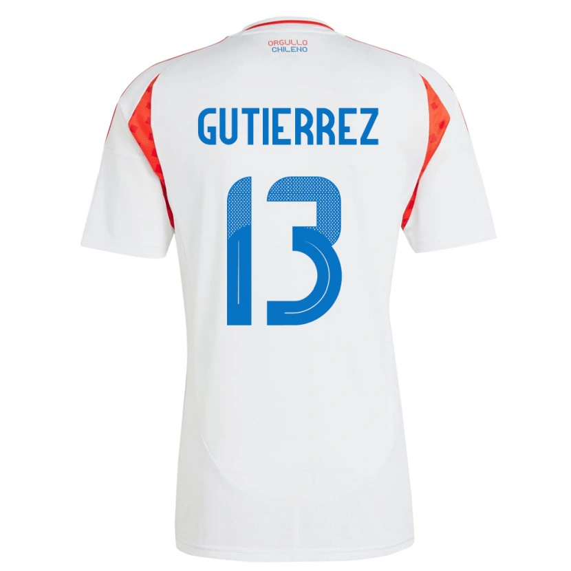 Danxen Herren Chile Daniel Gutiérrez #13 Weiß Auswärtstrikot Trikot 24-26 T-Shirt