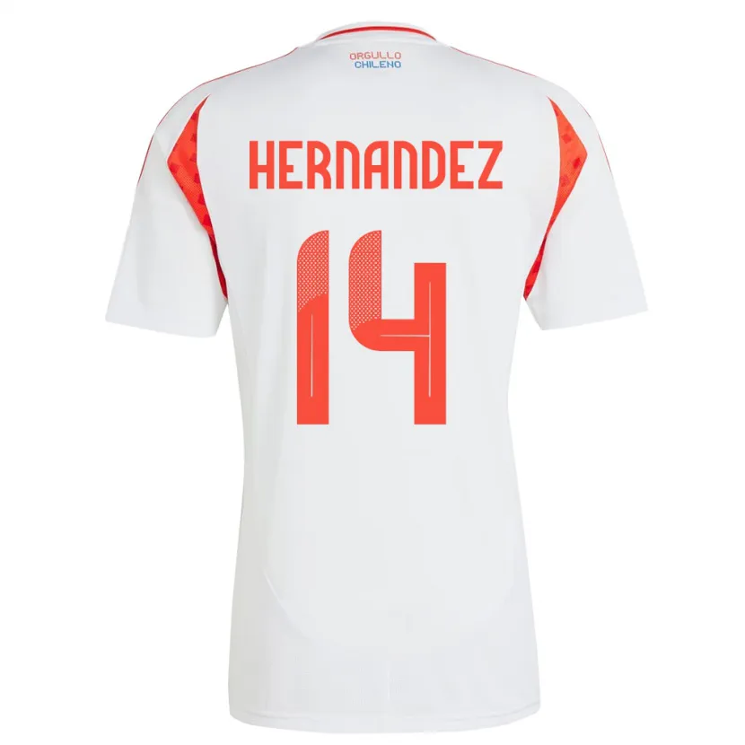 Danxen Herren Chile Leandro Hernández #14 Weiß Auswärtstrikot Trikot 24-26 T-Shirt