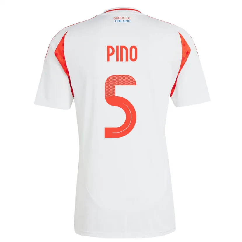 Danxen Herren Chile Sebastián Pino #5 Weiß Auswärtstrikot Trikot 24-26 T-Shirt