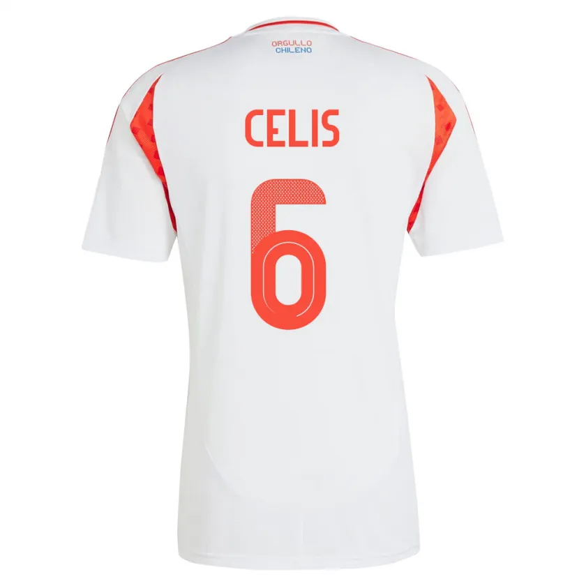 Danxen Herren Chile Milovan Celis #6 Weiß Auswärtstrikot Trikot 24-26 T-Shirt