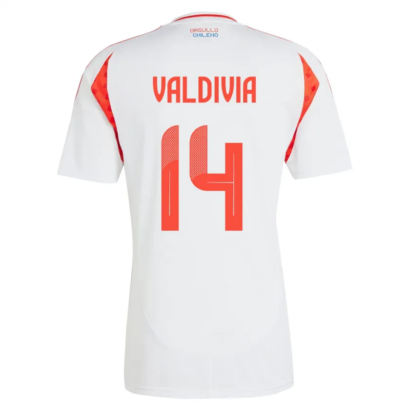 Danxen Herren Chile Felipe Valdivia #14 Weiß Auswärtstrikot Trikot 24-26 T-Shirt