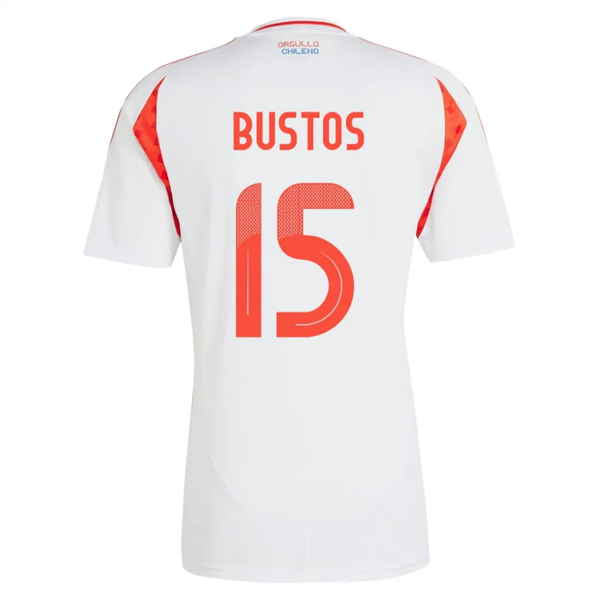 Danxen Herren Chile Melissa Bustos #15 Weiß Auswärtstrikot Trikot 24-26 T-Shirt