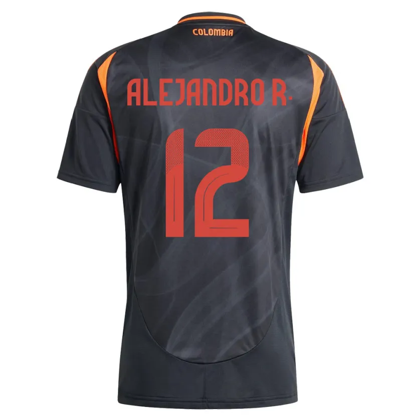 Danxen Herren Kolumbien Alejandro Rodríguez #12 Schwarz Auswärtstrikot Trikot 24-26 T-Shirt