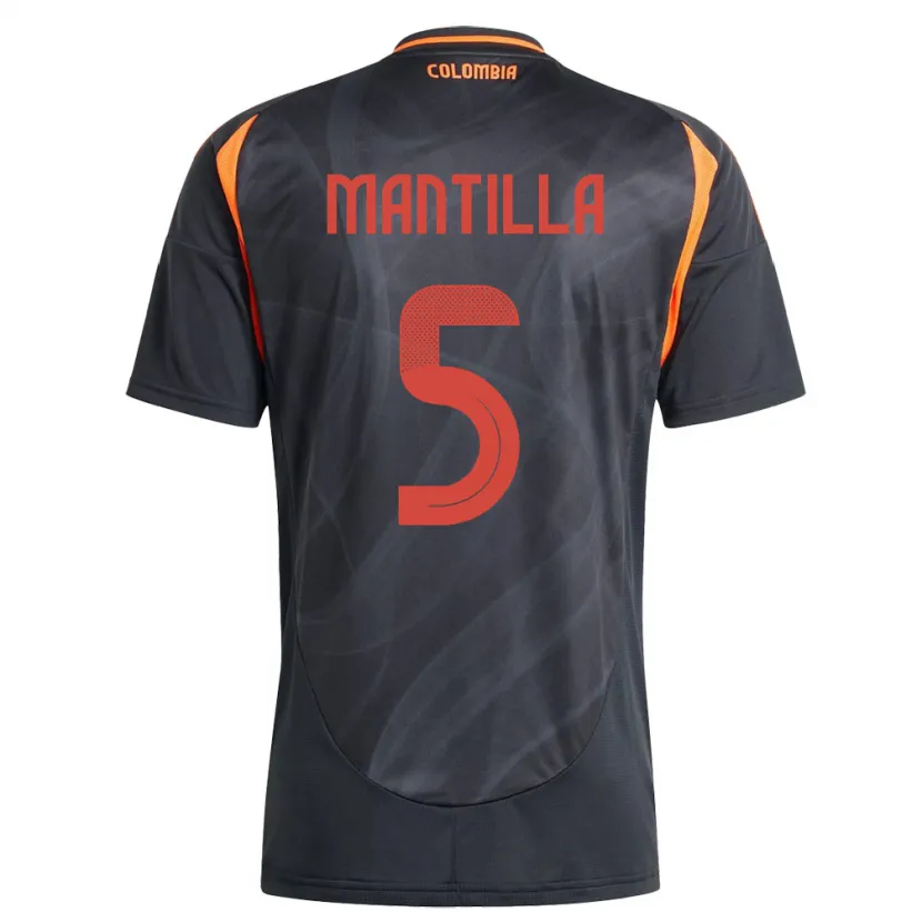 Danxen Herren Kolumbien Kevin Mantilla #5 Schwarz Auswärtstrikot Trikot 24-26 T-Shirt