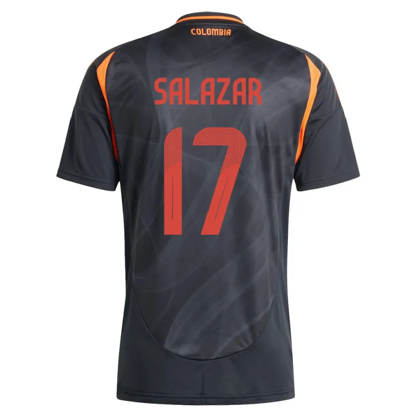 Danxen Herren Kolumbien Andrés Salazar #17 Schwarz Auswärtstrikot Trikot 24-26 T-Shirt