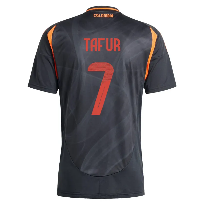Danxen Herren Kolumbien Luis Tafur #7 Schwarz Auswärtstrikot Trikot 24-26 T-Shirt