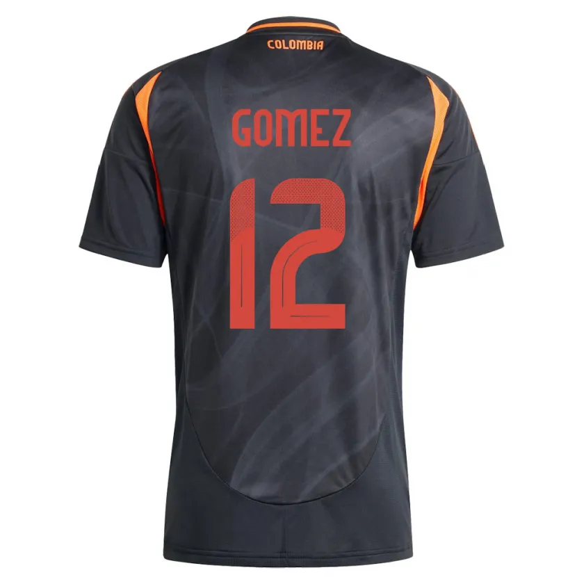 Danxen Herren Kolumbien Juan Gómez #12 Schwarz Auswärtstrikot Trikot 24-26 T-Shirt
