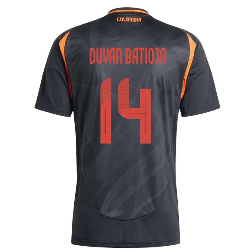 Danxen Herren Kolumbien Andy Duván Batioja #14 Schwarz Auswärtstrikot Trikot 24-26 T-Shirt