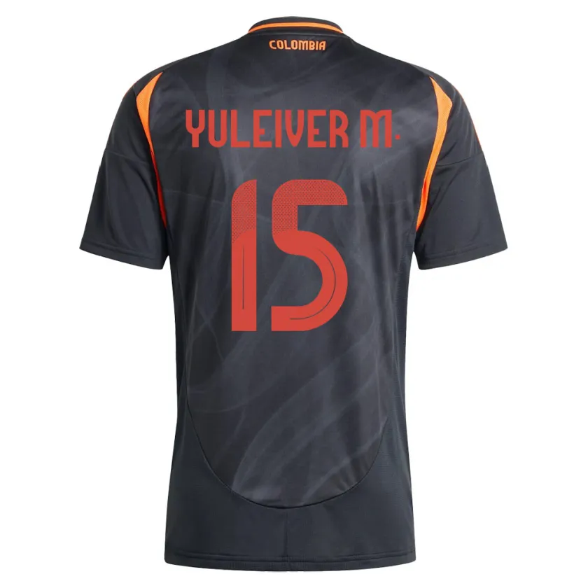 Danxen Herren Kolumbien Yuleiver Mosquera #15 Schwarz Auswärtstrikot Trikot 24-26 T-Shirt