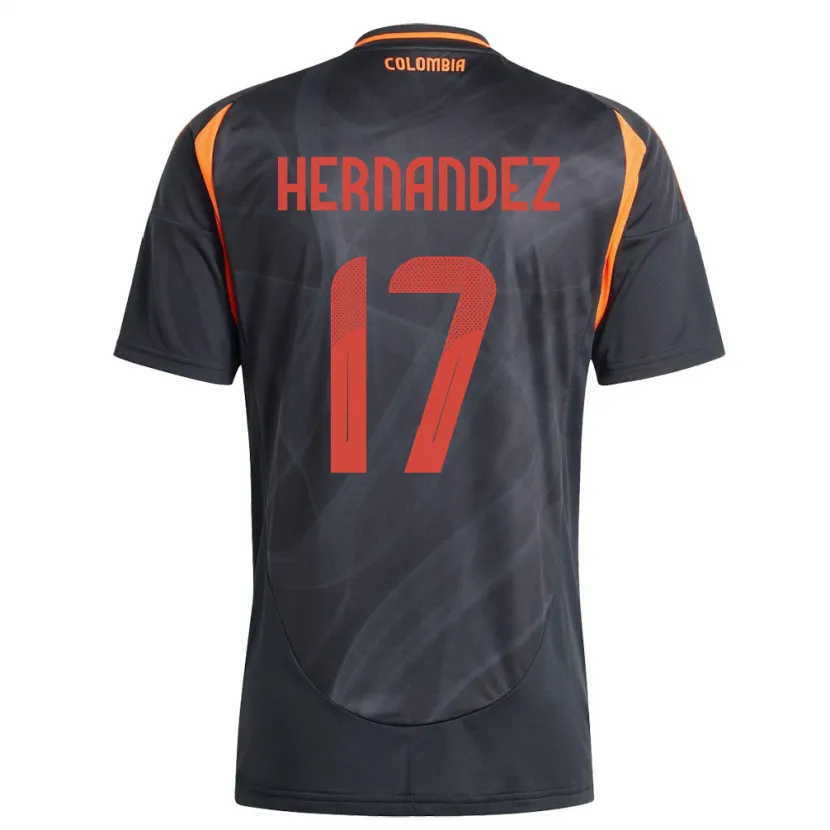 Danxen Herren Kolumbien Jhoan Hernández #17 Schwarz Auswärtstrikot Trikot 24-26 T-Shirt