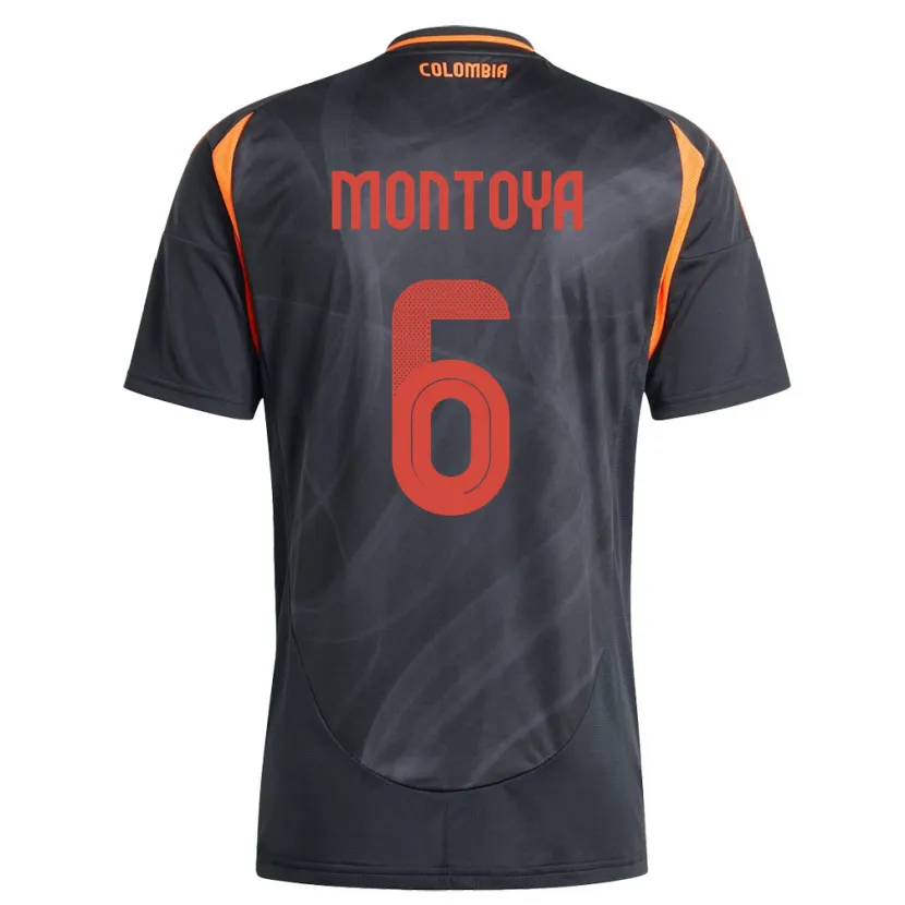 Danxen Herren Kolumbien Daniela Montoya #6 Schwarz Auswärtstrikot Trikot 24-26 T-Shirt
