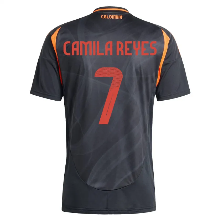 Danxen Herren Kolumbien María Camila Reyes #7 Schwarz Auswärtstrikot Trikot 24-26 T-Shirt
