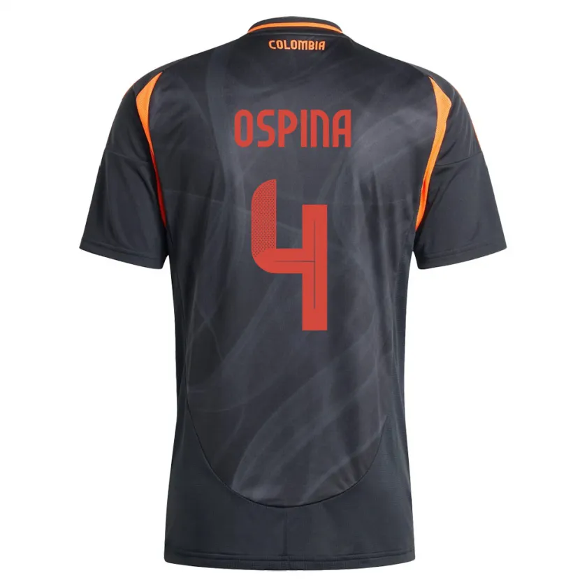 Danxen Herren Kolumbien Diana Ospina #4 Schwarz Auswärtstrikot Trikot 24-26 T-Shirt