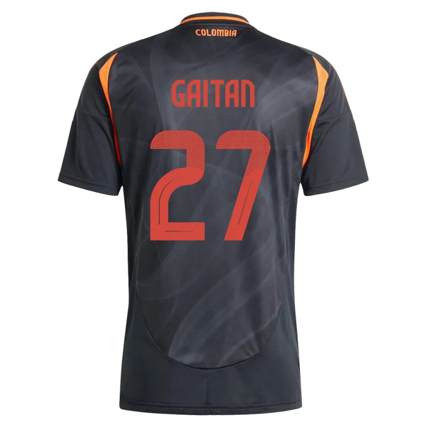 Danxen Herren Kolumbien Natalia Gaitán #27 Schwarz Auswärtstrikot Trikot 24-26 T-Shirt