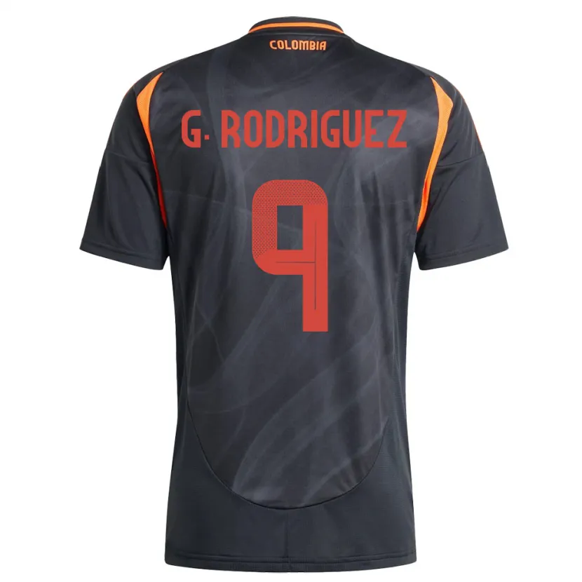 Danxen Herren Kolumbien Gabriela Rodríguez #9 Schwarz Auswärtstrikot Trikot 24-26 T-Shirt