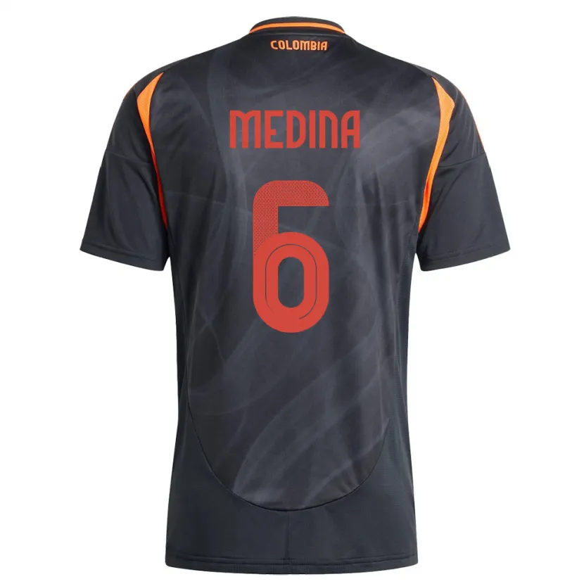 Danxen Herren Kolumbien Paula Medina #6 Schwarz Auswärtstrikot Trikot 24-26 T-Shirt