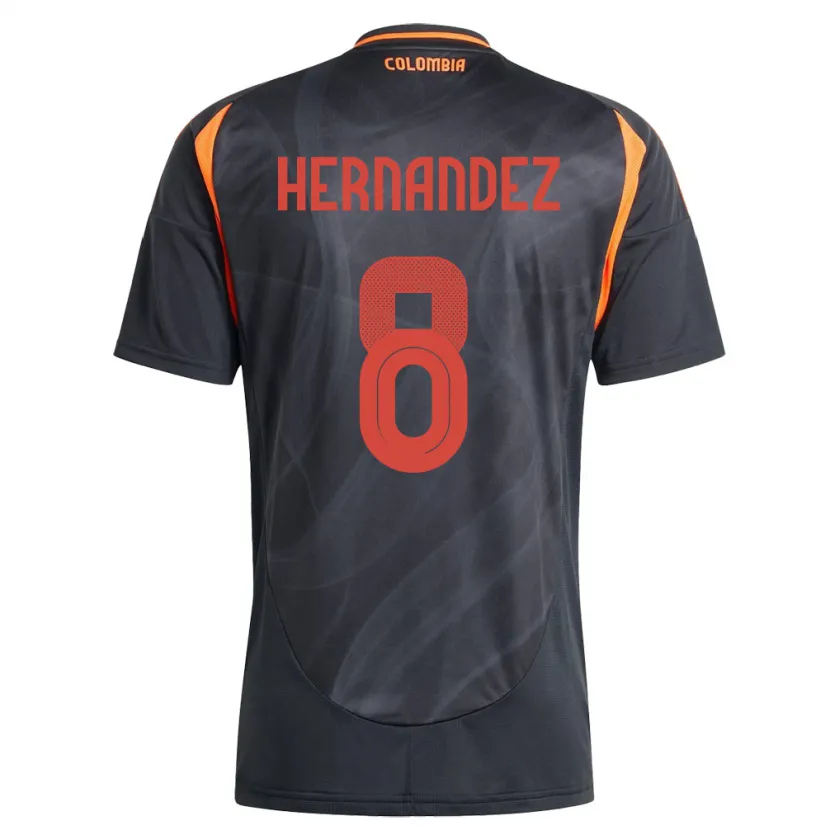 Danxen Herren Kolumbien Natalia Hernández #8 Schwarz Auswärtstrikot Trikot 24-26 T-Shirt