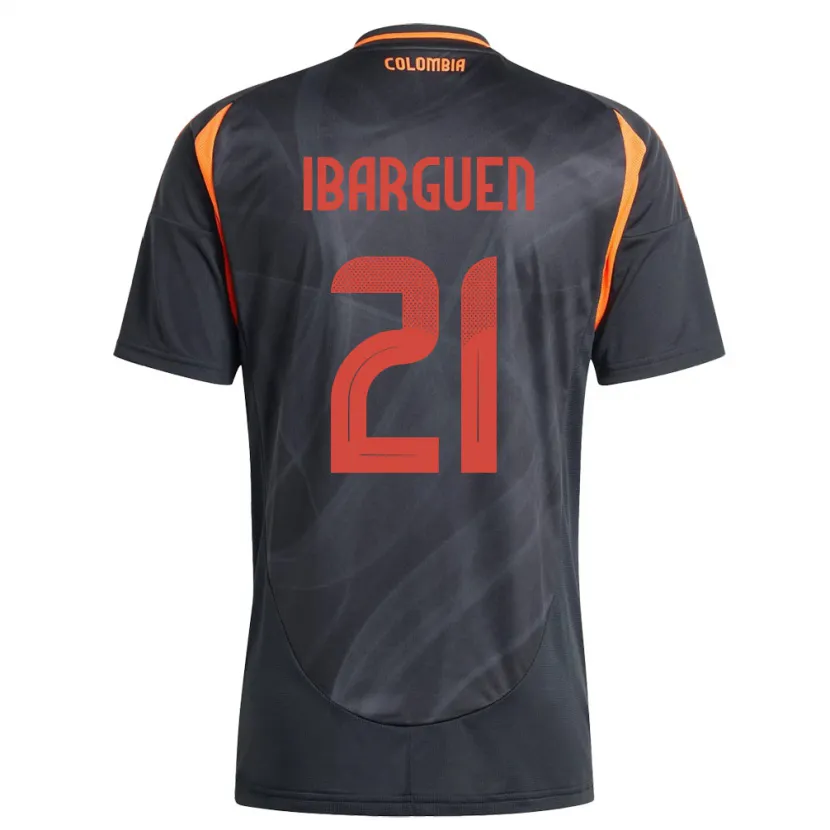 Danxen Herren Kolumbien Kelly Ibargüen #21 Schwarz Auswärtstrikot Trikot 24-26 T-Shirt