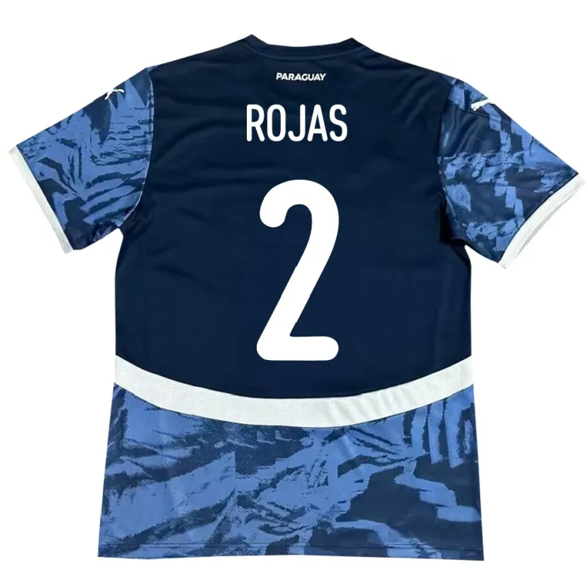 Danxen Herren Paraguay Robert Rojas #2 Blau Auswärtstrikot Trikot 24-26 T-Shirt
