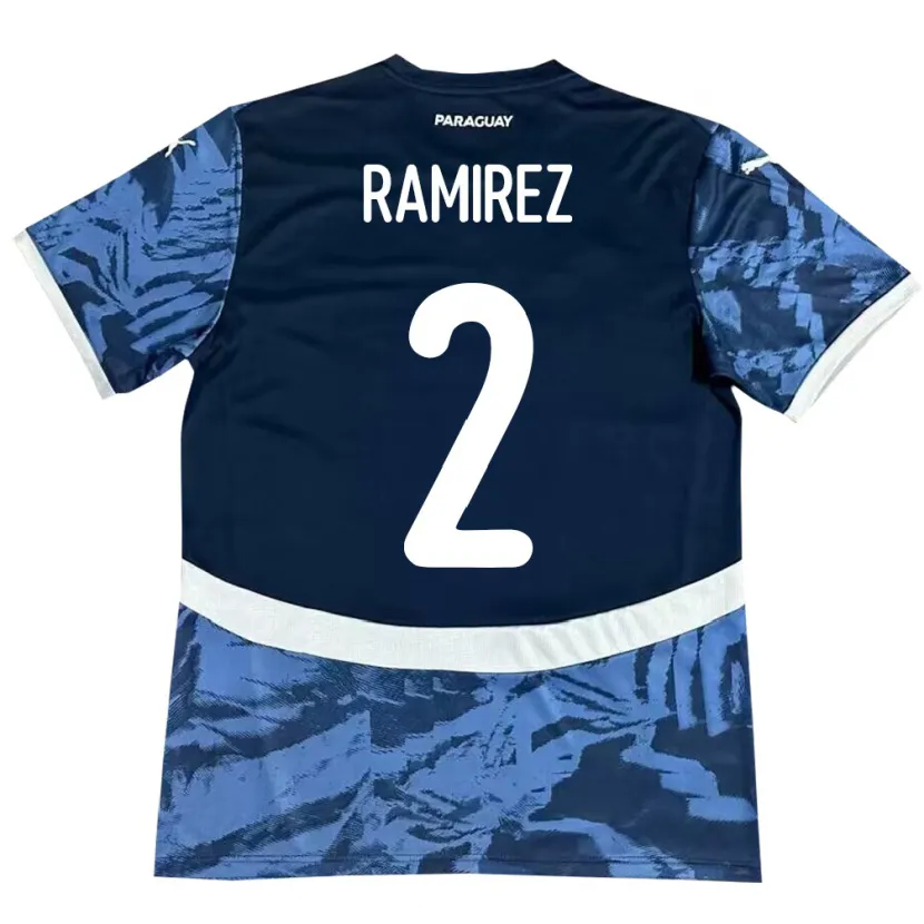 Danxen Herren Paraguay Iván Ramírez #2 Blau Auswärtstrikot Trikot 24-26 T-Shirt