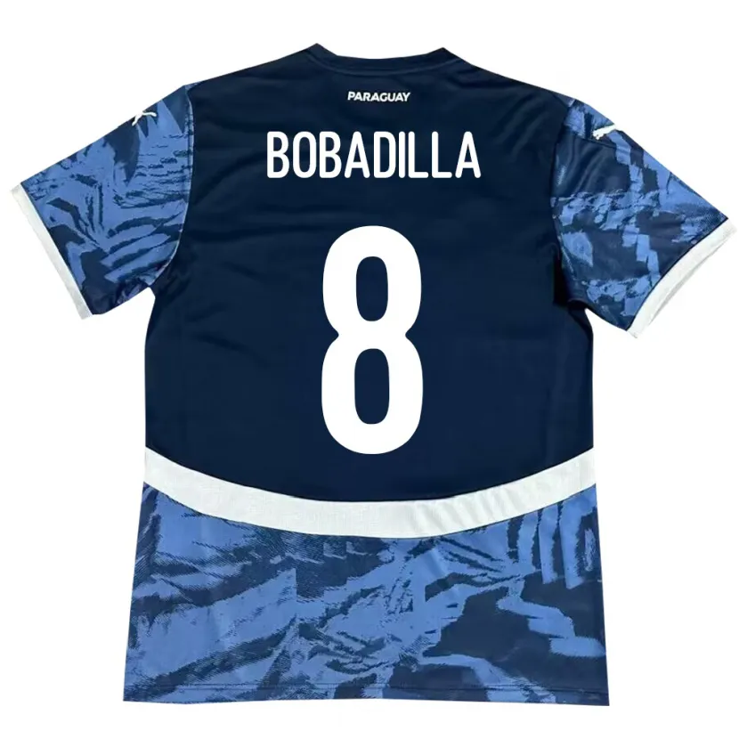 Danxen Herren Paraguay Damián Bobadilla #8 Blau Auswärtstrikot Trikot 24-26 T-Shirt