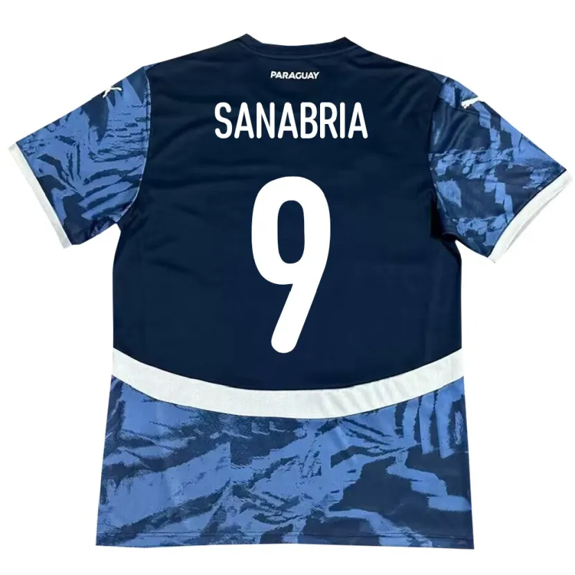 Danxen Herren Paraguay Antonio Sanabria #9 Blau Auswärtstrikot Trikot 24-26 T-Shirt