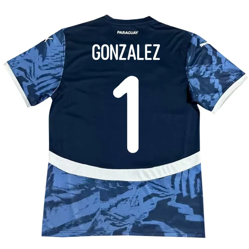 Danxen Herren Paraguay Ángel González #1 Blau Auswärtstrikot Trikot 24-26 T-Shirt