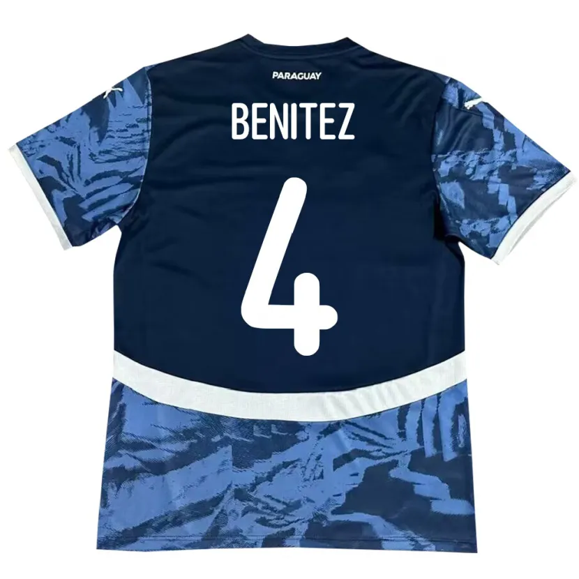 Danxen Herren Paraguay Gastón Benítez #4 Blau Auswärtstrikot Trikot 24-26 T-Shirt