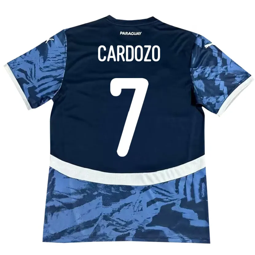Danxen Herren Paraguay Fernando Cardozo #7 Blau Auswärtstrikot Trikot 24-26 T-Shirt