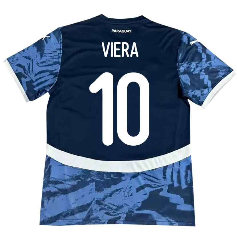 Danxen Herren Paraguay Wílder Viera #10 Blau Auswärtstrikot Trikot 24-26 T-Shirt