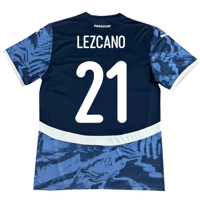 Danxen Herren Paraguay Rubén Lezcano #21 Blau Auswärtstrikot Trikot 24-26 T-Shirt