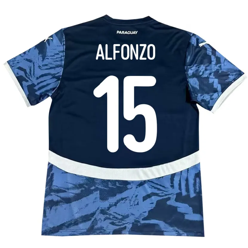Danxen Herren Paraguay Axel Alfonzo #15 Blau Auswärtstrikot Trikot 24-26 T-Shirt