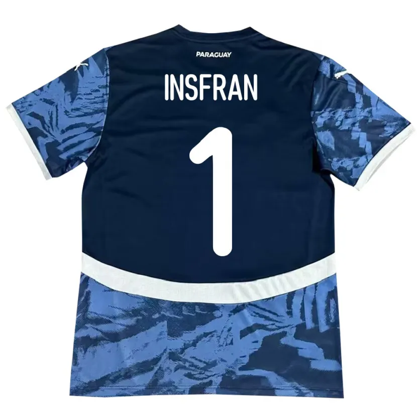 Danxen Herren Paraguay Facundo Insfrán #1 Blau Auswärtstrikot Trikot 24-26 T-Shirt