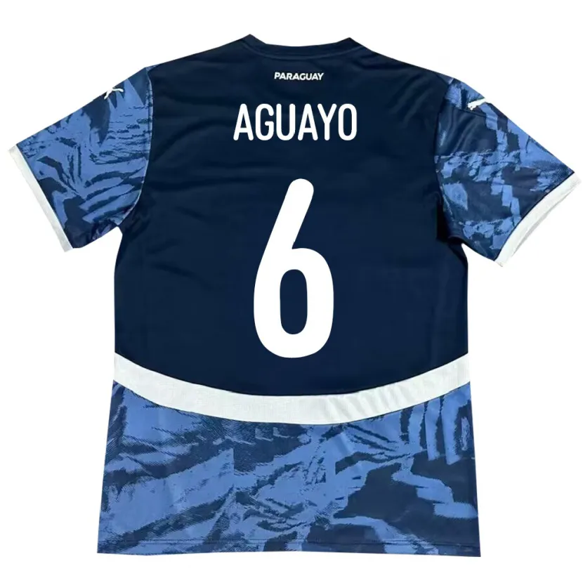 Danxen Herren Paraguay Ángel Aguayo #6 Blau Auswärtstrikot Trikot 24-26 T-Shirt