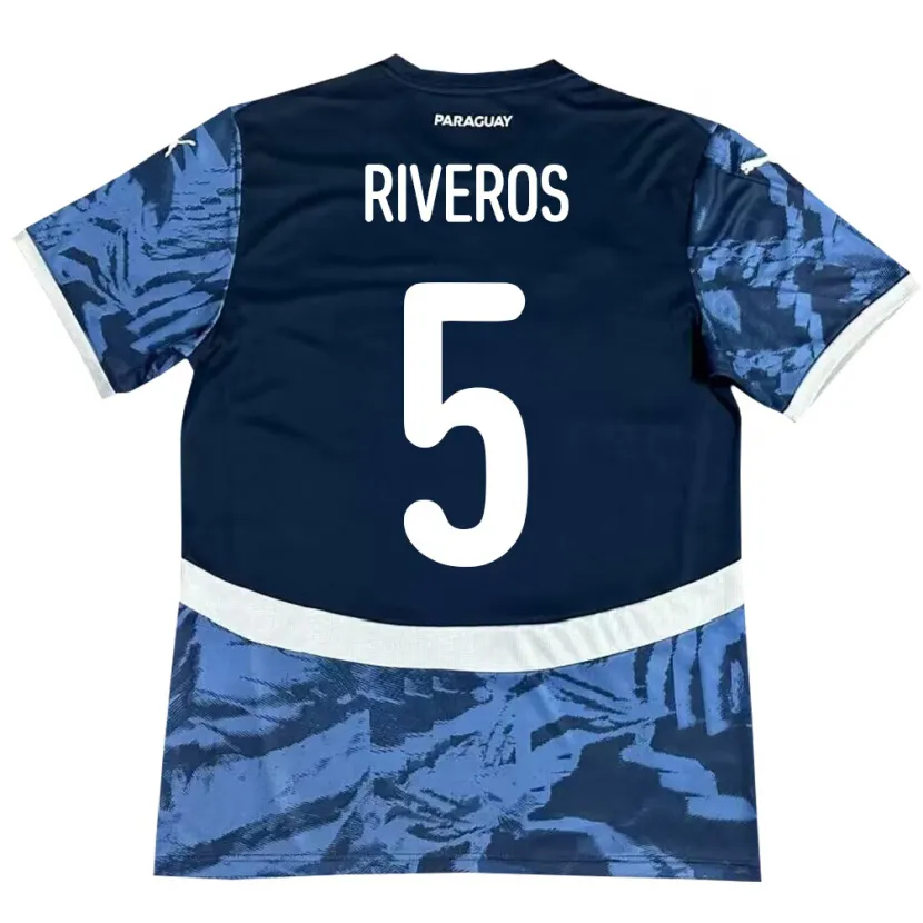 Danxen Herren Paraguay Verónica Riveros #5 Blau Auswärtstrikot Trikot 24-26 T-Shirt