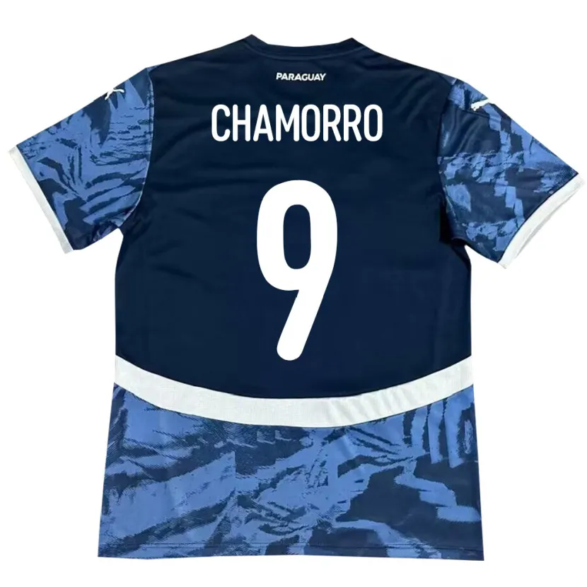 Danxen Herren Paraguay Lice Chamorro #9 Blau Auswärtstrikot Trikot 24-26 T-Shirt