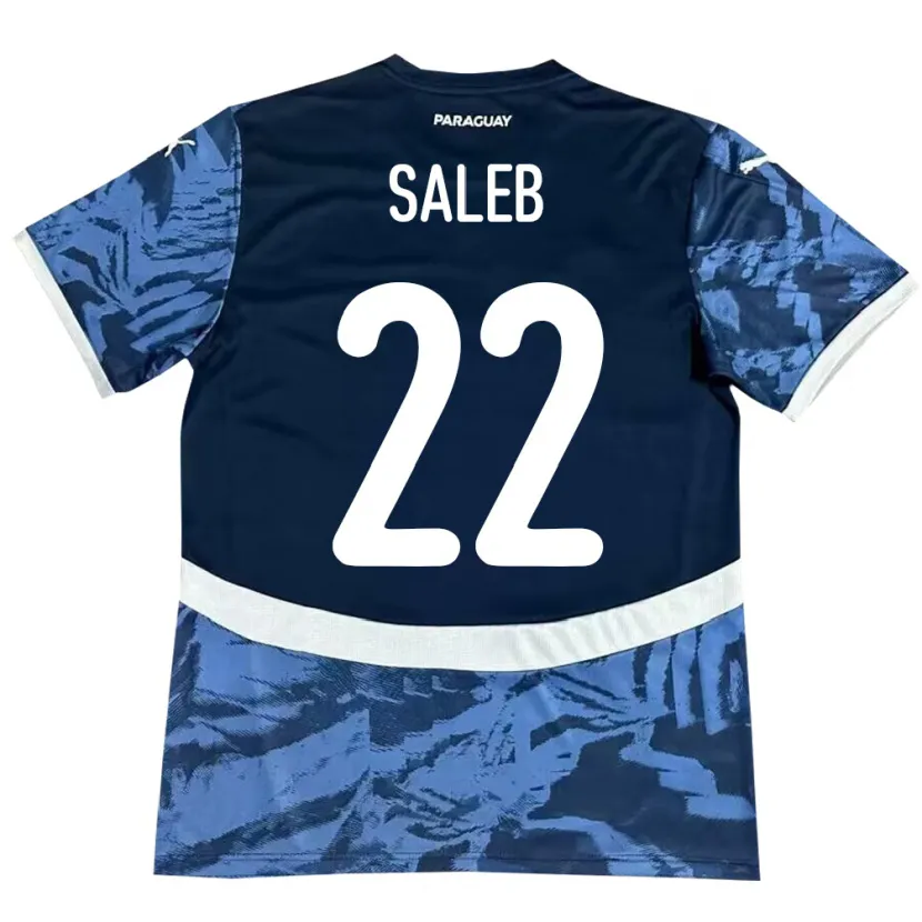 Danxen Herren Paraguay Gloria Saleb #22 Blau Auswärtstrikot Trikot 24-26 T-Shirt