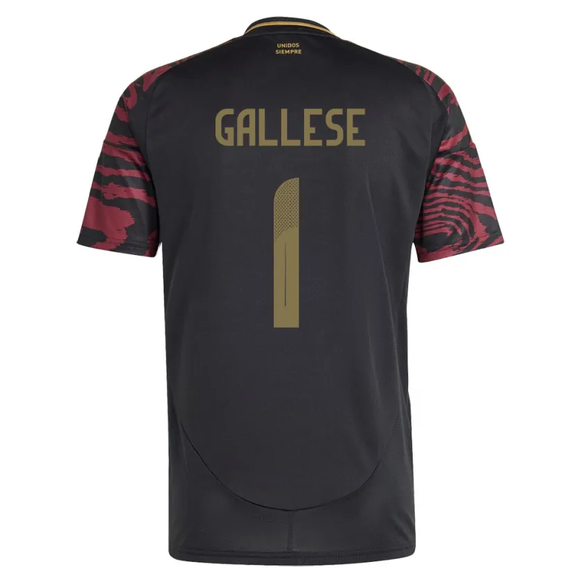 Danxen Herren Peru Pedro Gallese #1 Schwarz Auswärtstrikot Trikot 24-26 T-Shirt