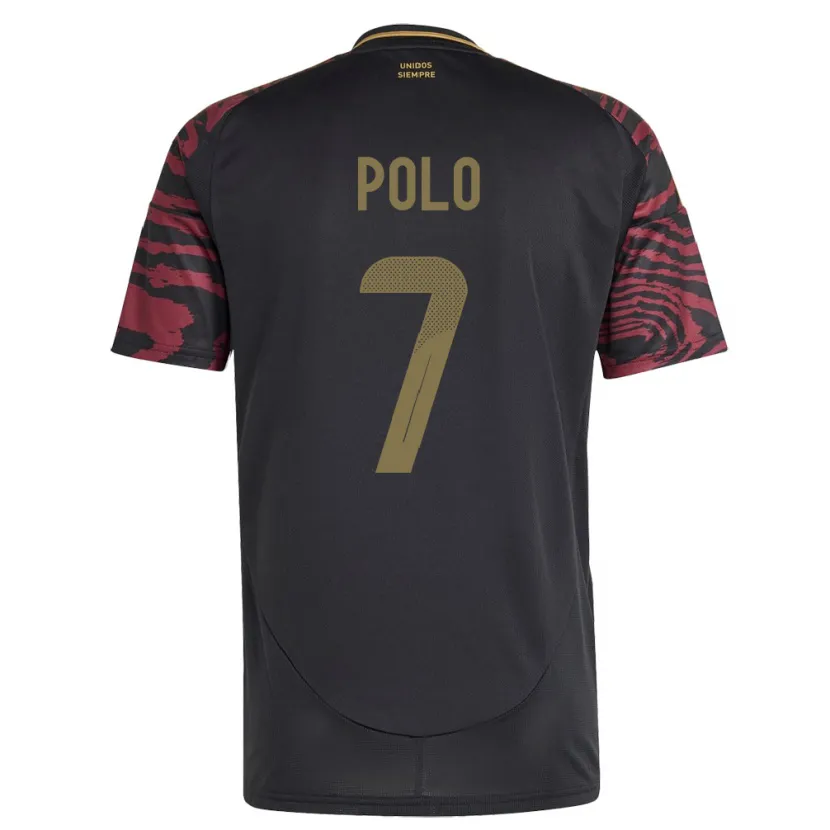 Danxen Herren Peru Andy Polo #7 Schwarz Auswärtstrikot Trikot 24-26 T-Shirt